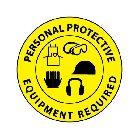 National Marker Co Walk On Floor Sign - Personal Protective Equipment Required WFS29